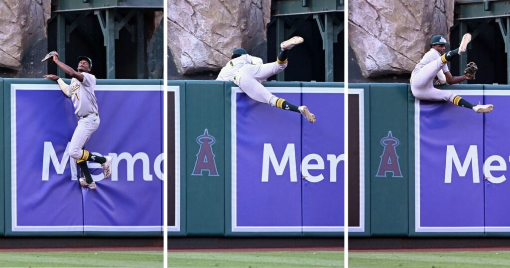 Watch Athletics Center Fielder Make Epic Home Running Catches