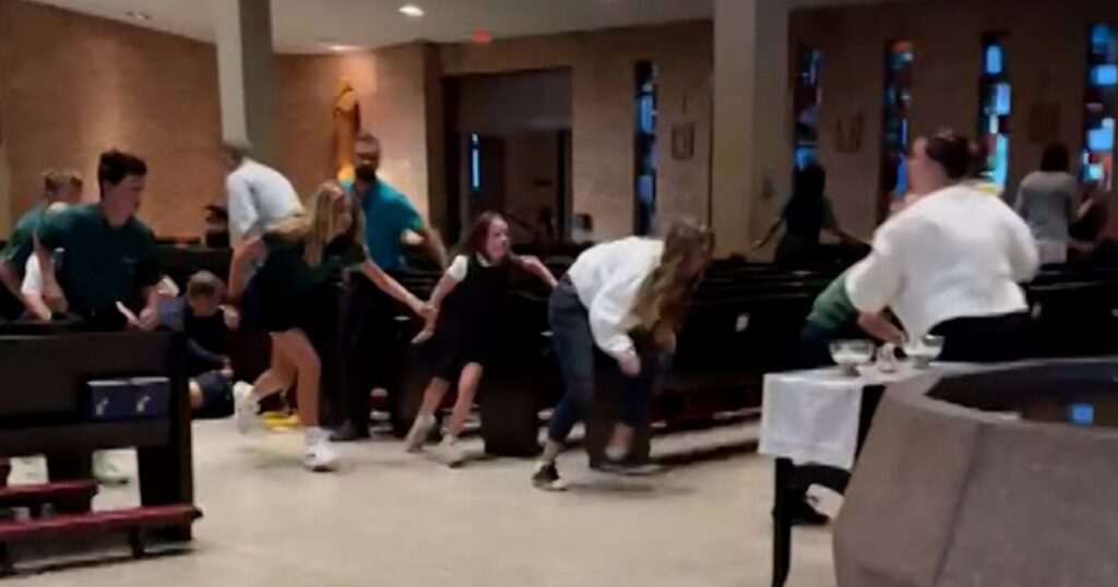 The Video Shows Children Fled From The Announcement Church After