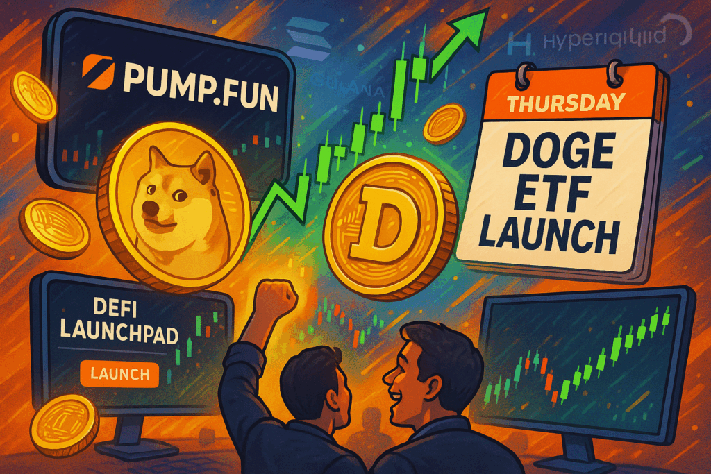 Memecoin news: pump.fun flips hyperliquid in revenue, dogeetf forecast this