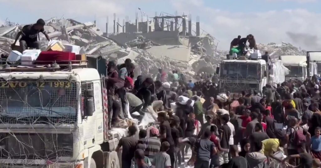 Humanitarian aid to gaza begins as ceasefire holds