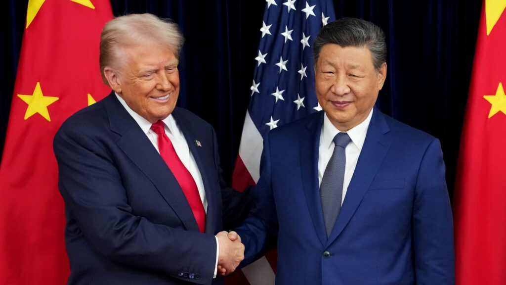 President xi meets with president trump in south korea, shows