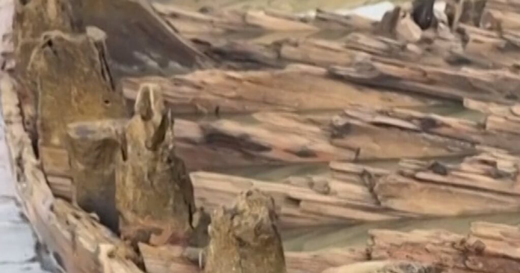 Typhoon exposes centuries old shipwreck in vietnam