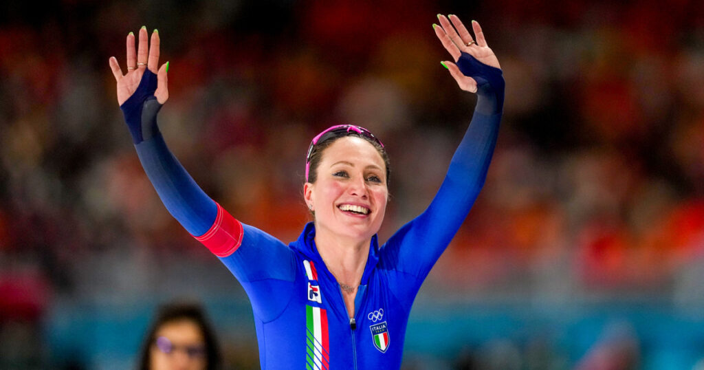 Italian speed skater francesca lollobrigida wins home gold on her
