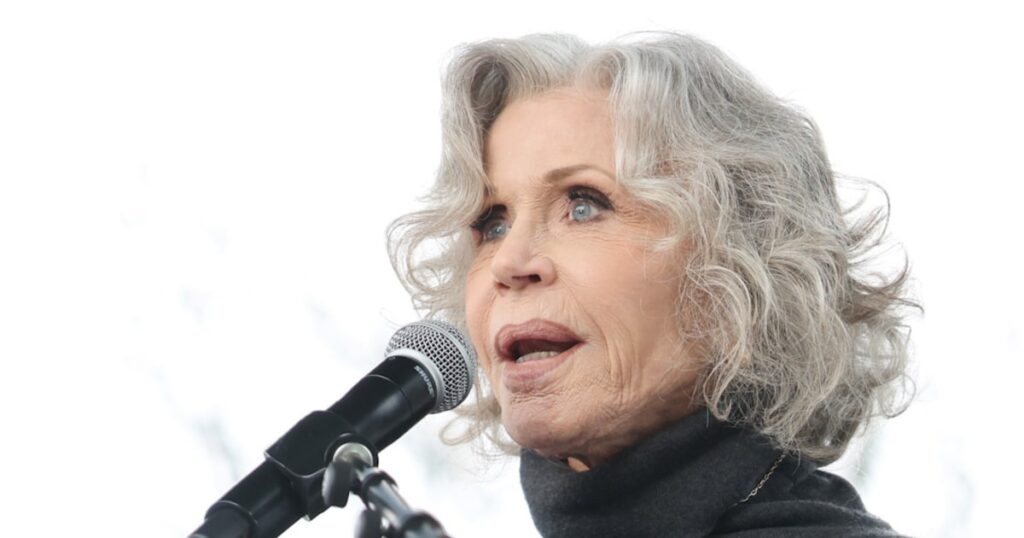 Jane fonda speaks at protests in washington dc