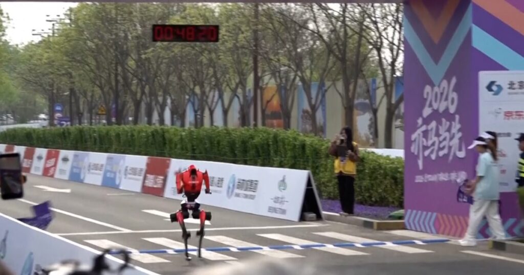 Humanoid robot runs half marathon race faster than human world