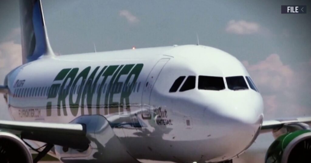 Dramatic video shows the moment a frontier airlines plane collided
