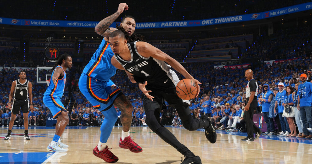 San antonio spurs defeat reigning champion thunder to advance to