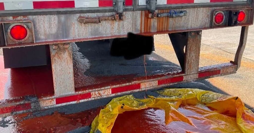 Mysterious leak from ohio semi truck turns out to be
