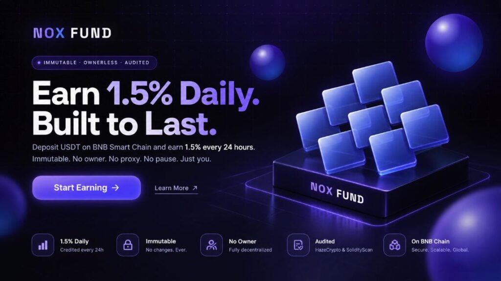 Earn 1.5% Daily on USDT – Fully Audited, No Control Keys – Binance Smart Chain Earn 1.5% Daily on USDT Fully Audited, No Control